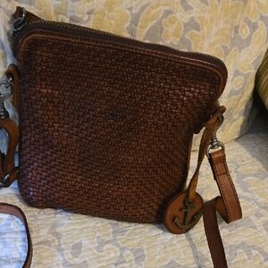 Harbour 2nd Brown Woven Leather Crossbody Bag